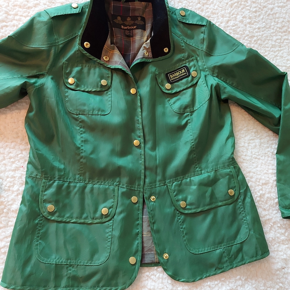 Barbour Spring Jacket with tartan lining, Green